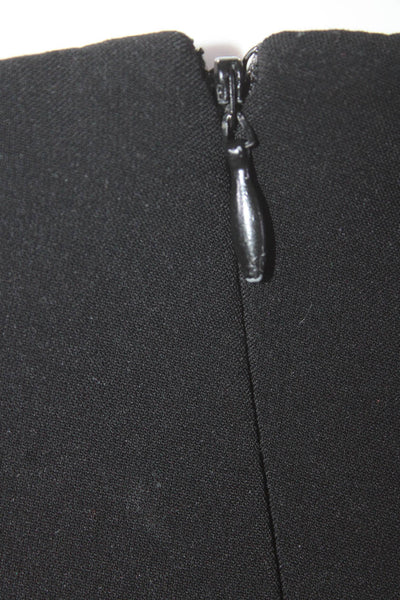 Cynthia Steffe Women's Sleeveless Leather Trim A-Line Mini Dress Black Size 2