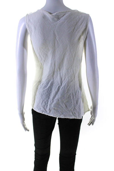 Eileen Fisher Womens Linen Pullover Crew Neck Tank Top White Size Large