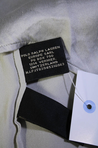 Ralph Lauren Black Label Womens Long Sleeves Button Down Blouse Silver Size 14