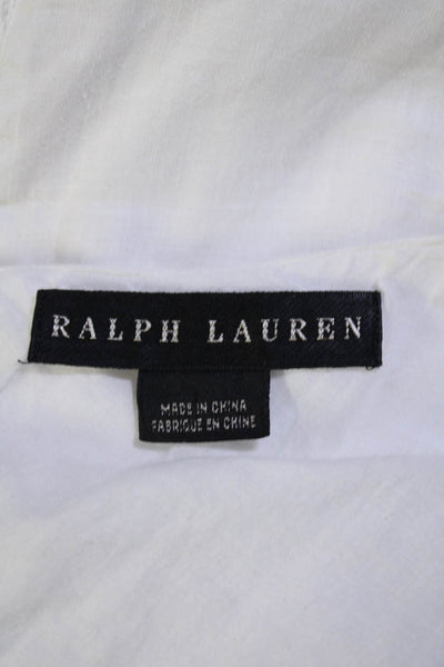 Ralph Lauren Black Label Womens Linen Trumpet Maxi Skirt White Size 4