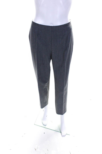 Piazza Sempione Womens Audrey Slim Leg Pleated High Rise Pants Gray Size IT 44