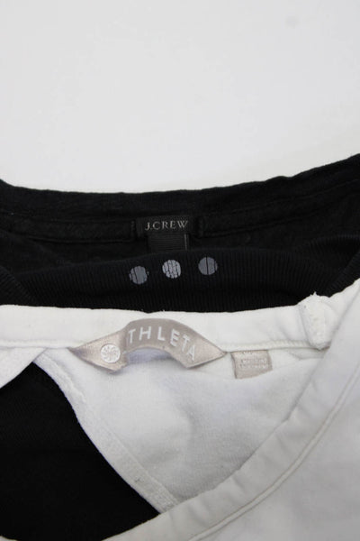 J Crew Athleta 3 Dots Womens Black Fringe Detail Printed  Tee Top Size XS lot 3
