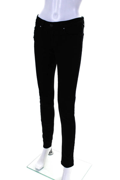Paige Womens Black Cotton Mid-Rise Skyline Skinny Leg Jeans Size 26