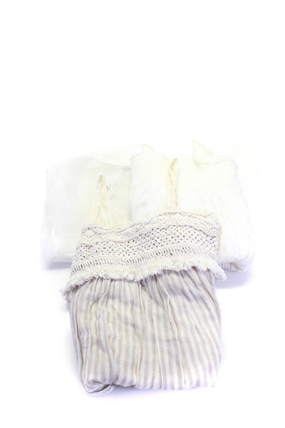 Zara Womens Spaghetti Strap Smocked Ruffle Shift Dress White Size XS Lot 3