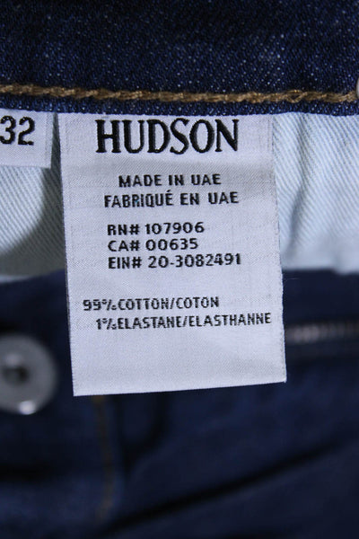 Hudson Men's Five Pockets Straight Leg Dark Wash Denim Pant Size 32