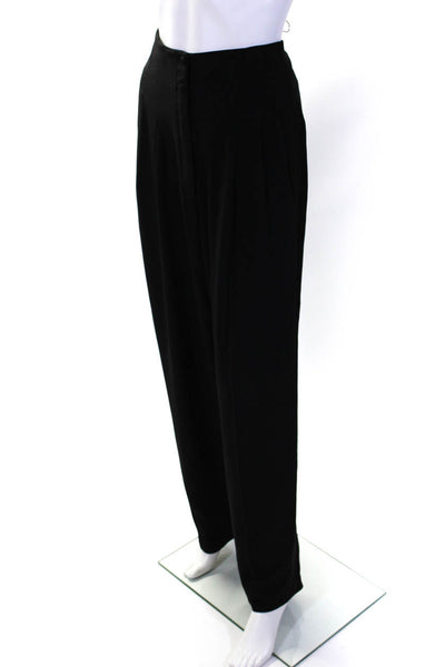 Richard Tyler Womens Straight Leg Peak Lapel Pants Suit Black Size 10