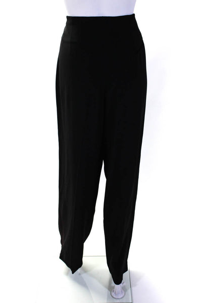 Richard Tyler Womens Straight Leg Peak Lapel Pants Suit Black Size 10