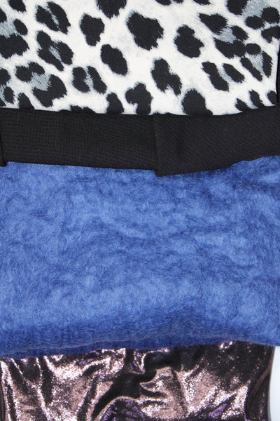 Zara Womens High Neck Metallic Tops Leopard Skirt Scarf Black XS Small Lot 4