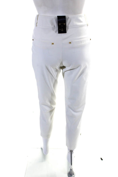 Gizia Womens Snapped Buttoned Zipped Tapered Leg Dress Pants White Size EUR36