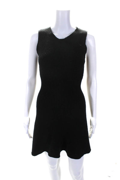 Theory Womens Black Crew Neck Sleeveless Sweater Dress Size S