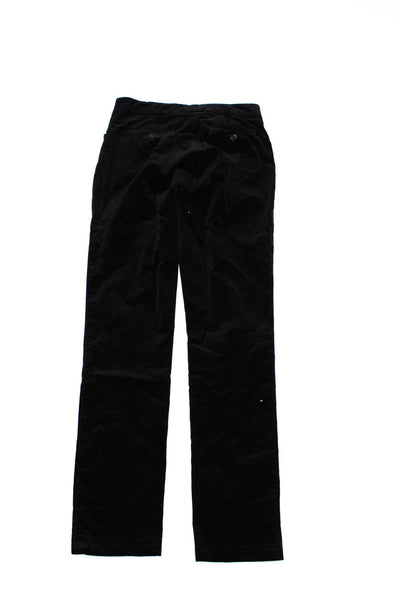 Sportmax Womens Cotton Velvet Flat Front Slim Fit Trousers Black Size 2