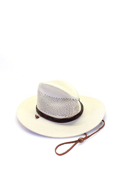 Stetson Mens Natural Woven Straw Hat with Tie Size M