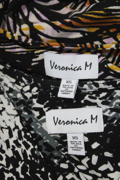 Veronica M Women's V-Neck Sleeveless Spotted Dot Black Blouse Size XS Lot 2