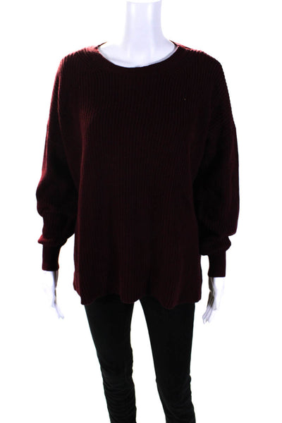 525 America Womens Pullover Crew Neck Sweatshirt Red Cotton Size Small