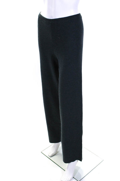 Eileen Fisher Womens Elastic Waistband Knit Straight Leg Pants Gray Size Medium
