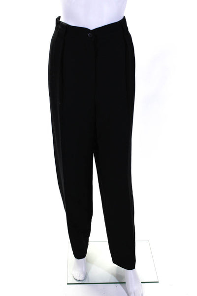Giorgio Armani Le Collezioni Womens High Rise Pleated Dress Pants Black Size 16