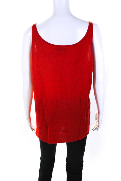 Eileen Fisher Womens Scoop Neck Merino Wool Boxy Tank Top Red Size Large