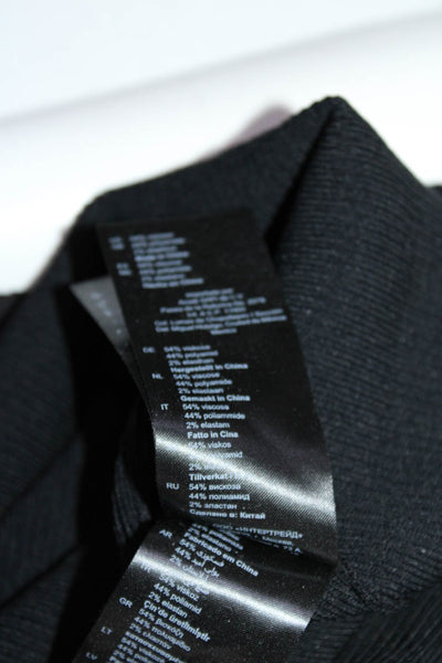 Sandro Womens Sqaure Neck Ruffle Trim A Line Dress Black Size 4