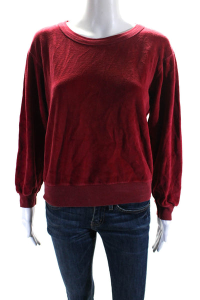 Sonia Rykiel Womens Round Neck Long Sleeve Pullover Sweater Top Red Size M