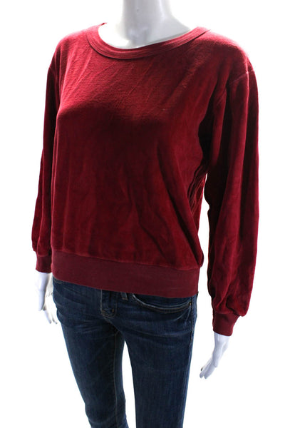 Sonia Rykiel Womens Round Neck Long Sleeve Pullover Sweater Top Red Size M