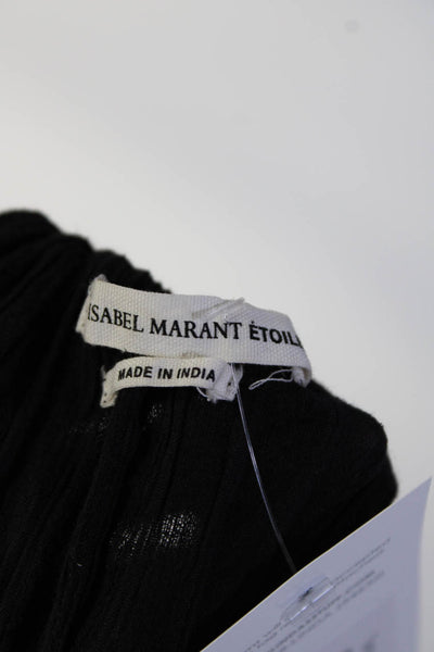 Etoile Isabel Marant Womens Rivet Trim Y Neck Sleeveless Top Blouse Black FR 36