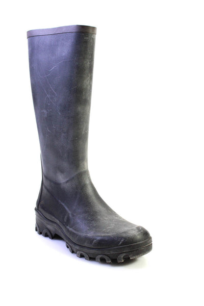 Tretorn Womens Rubber Textured Sole Knee-High Slip-On Rainboots Black Size EUR40