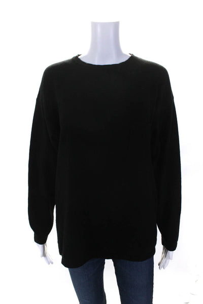 Belford Womens Pullover Long Sleeve Crew Neck Cashmere Sweater Black Size Medium