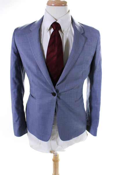 Paul Smith Mens Plaid One Button Lined Blazer Jacket Blue Size 44