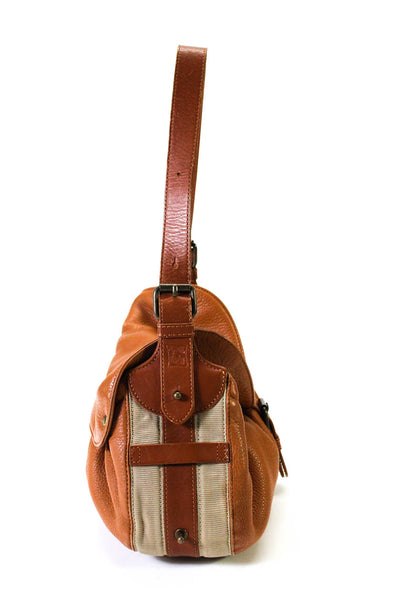 Cynthia Rowley Womens Leather Adjustable Strap Foldover Shoulder Bag Purse Brown