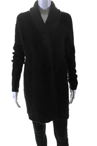Joie Women's Long Sleeves Round Neck Open Front Cardigan Sweater Black Size M