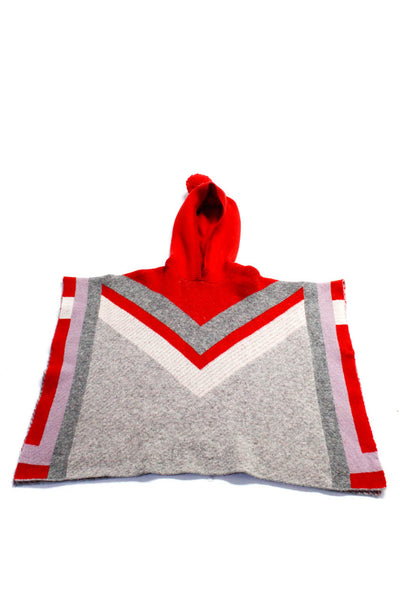 Stella McCartney Girls Knit Hooded Poncho Sweater Red Size 8