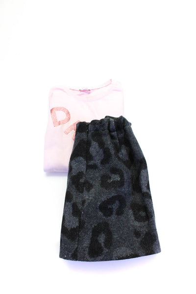 Il Gufo Girls Leopard Print A Line Skirt Gray Size 6 8 Lot 2