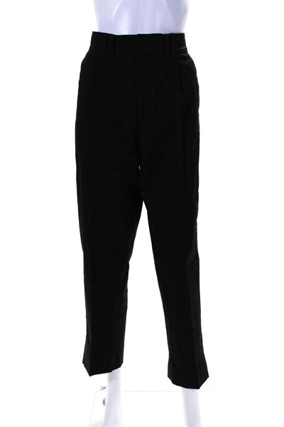 AYR Woemsn Creased Pleated Front Slim Leg Khaki Pants Black Cotton Size 6