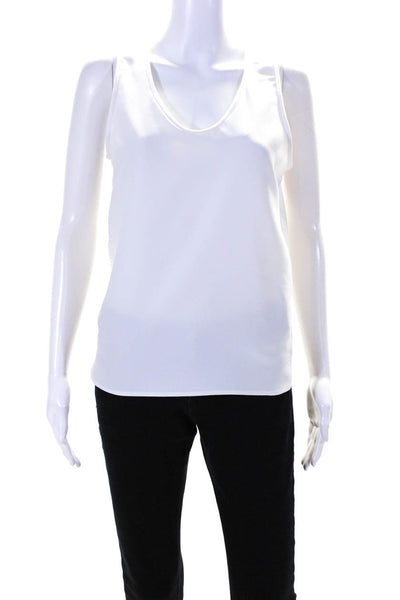 Maje Womens Scoop Neck Sleeveless Pullover Tank Top White Size 1