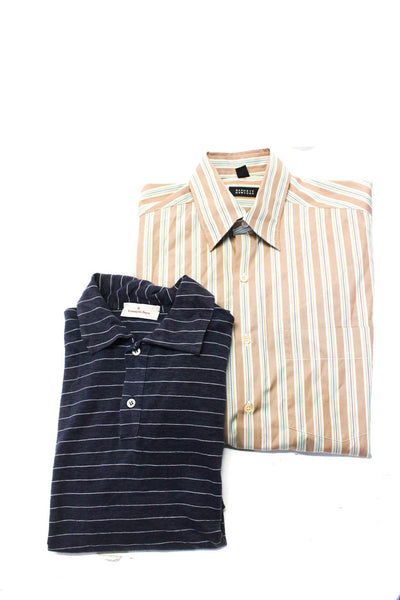 Ermenegildo Zegna Barneys New York Mens Polo Dress Shirt Linen Size Small Lot 2