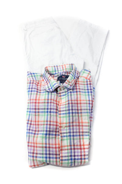 Vineyard Vines Mens Button Up Shirt Trousers Multicolor White Size L 33 Lot 2