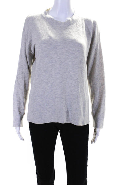 Lou & Grey Womens Long Sleeve Side Slit Crew Neck Sweatshirt Gray Size Medium