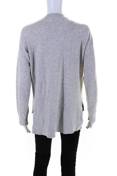 Lou & Grey Womens Long Sleeve Side Slit Crew Neck Sweatshirt Gray Size Medium