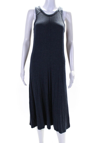 Lou & Grey Womens Sleeveless Crew Neck Knit Tank Dress Blue Size Medium