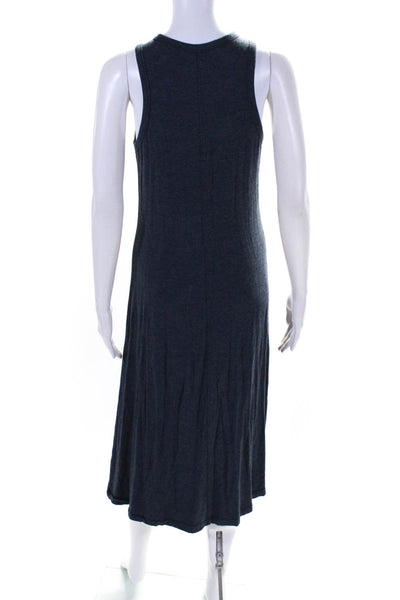 Lou & Grey Womens Sleeveless Crew Neck Knit Tank Dress Blue Size Medium