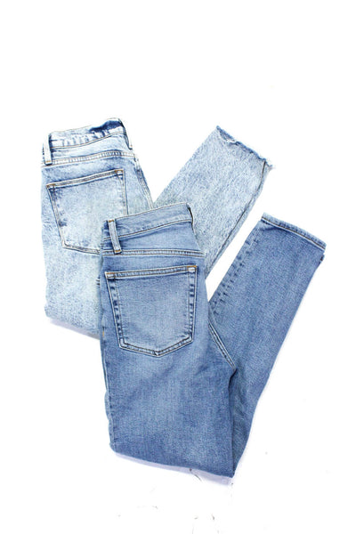 Frame Re/Done Womens Le High Skinny Crop Acid Washed Jeans Blue Size 27 Lot 2