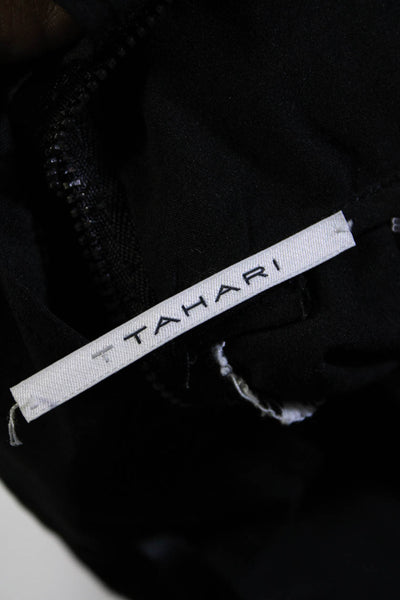 T Tahari Womens Crochet Overlay Mini Skirt White Black Size 2
