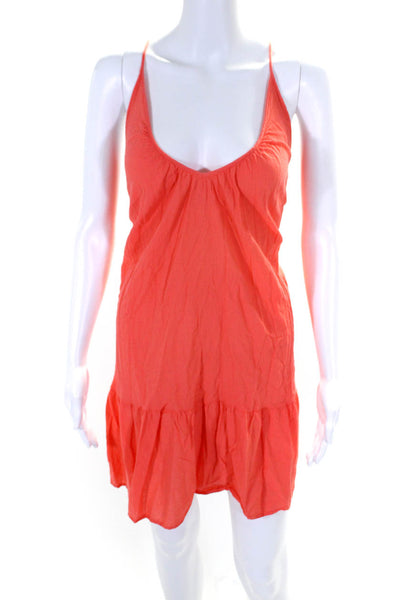 9 Seed Womens Orange Cotton Scoop Neck Sleeveless Oversized Dress Size OS