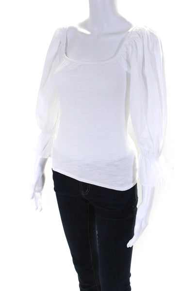 Nation LTD Women's  Off The Shoulder 3/4 Sleeves Blouse White Size XS