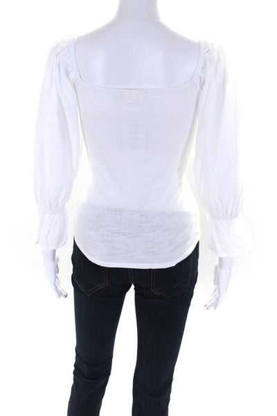 Nation LTD Women's  Off The Shoulder 3/4 Sleeves Blouse White Size XS