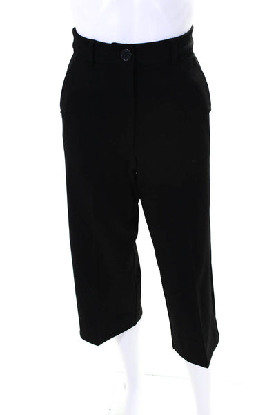 By Malene Birger Womens High Rise Wide Leg Cropped Dress Pants Black Size XXS