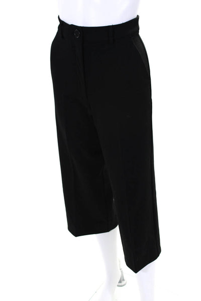 By Malene Birger Womens High Rise Wide Leg Cropped Dress Pants Black Size XXS