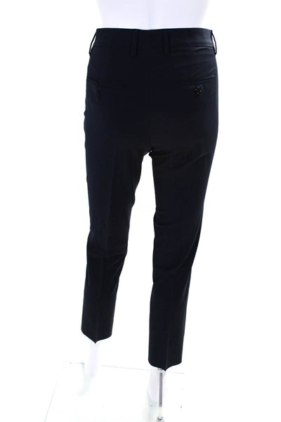 Kiton Womens Woven Slim Straight Leg Flat Front Dress Pants Navy Blue Size 40