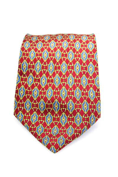 Burberry Mens Silk Abstract Print Classic Necktie Tie Multicolor Size OS