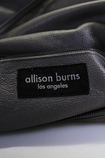 Allison Burns Womens Gray Leather Tassel Detail Shoulder Bag Handbag